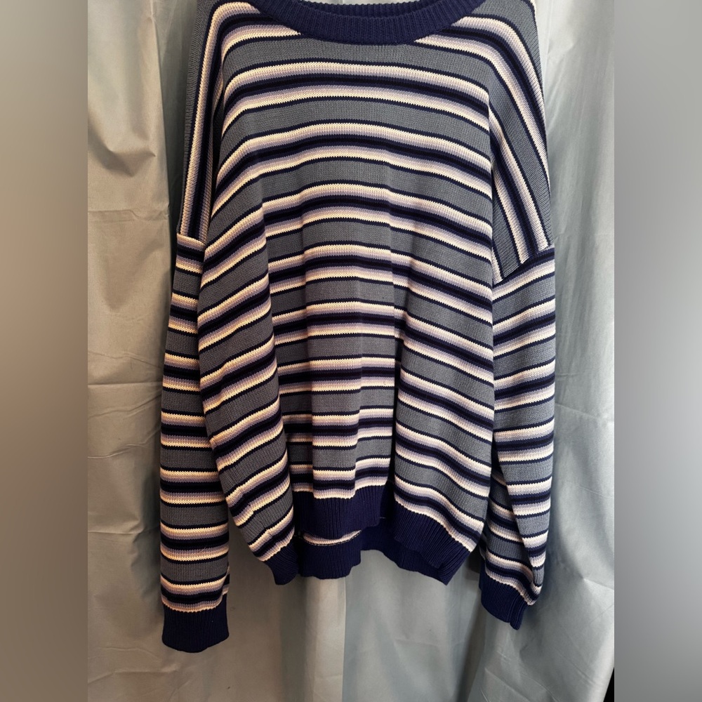 Grey Bandit Striped Navy and White Sweater
